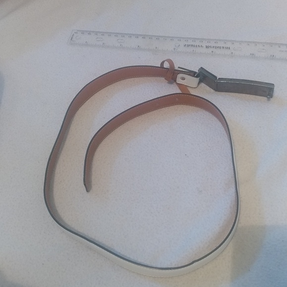 Vintage Celine white stamped belt and buckle Rare - Picture 3 of 7